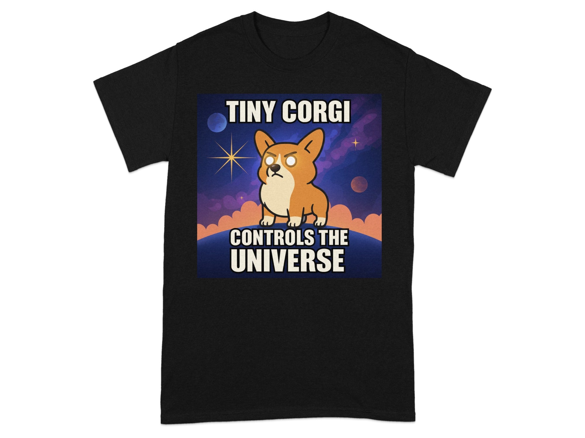 Tiny Corgi Controls the Universe Tee Product