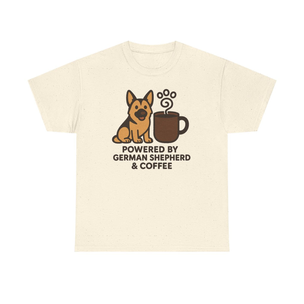 German Shepherd Coffee Power t-shirt, Natural