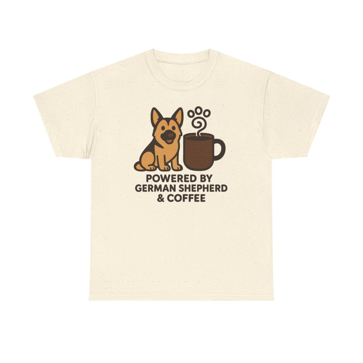 German Shepherd Coffee Power t-shirt, Natural