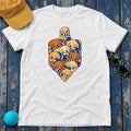 Golden Retriever Hanukkah Dreidel t-shirt in White, flat lay