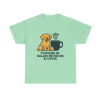 Golden Retriever & Coffee Power t-shirt, Mint Green