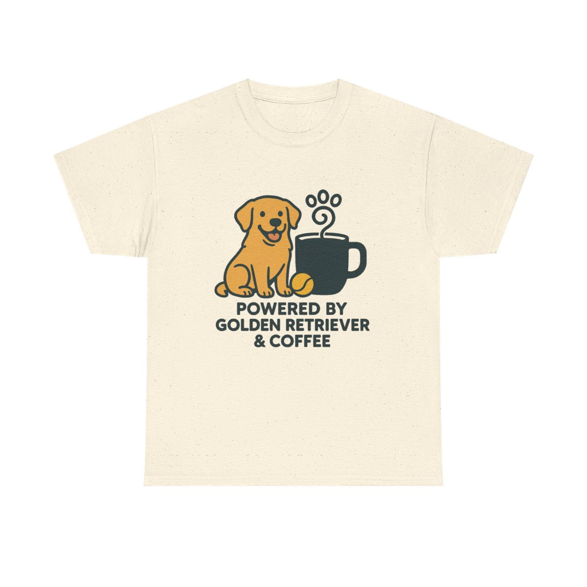 Golden Retriever & Coffee Power t-shirt, Natural