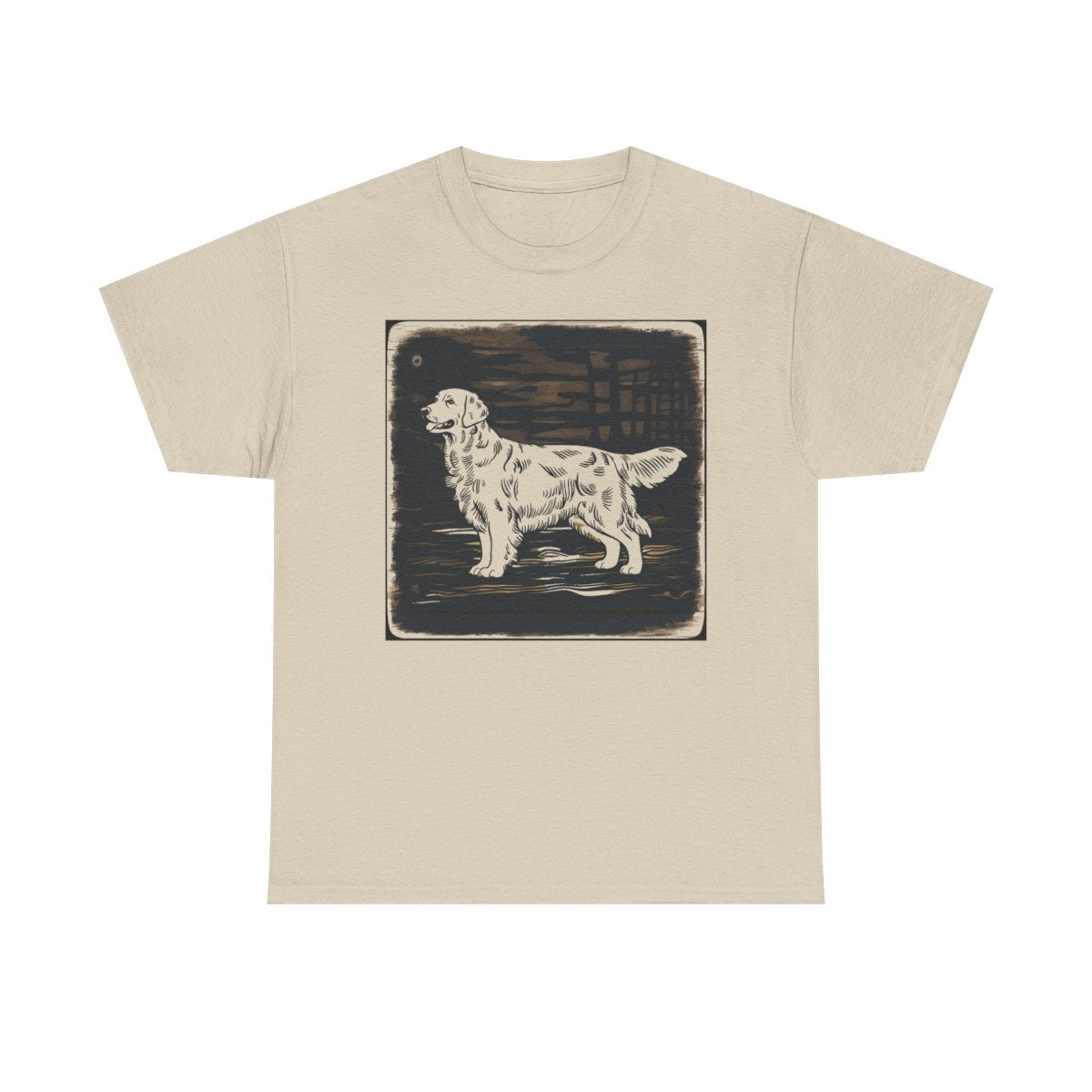 Golden Retriever Woodcut Style T-Shirts