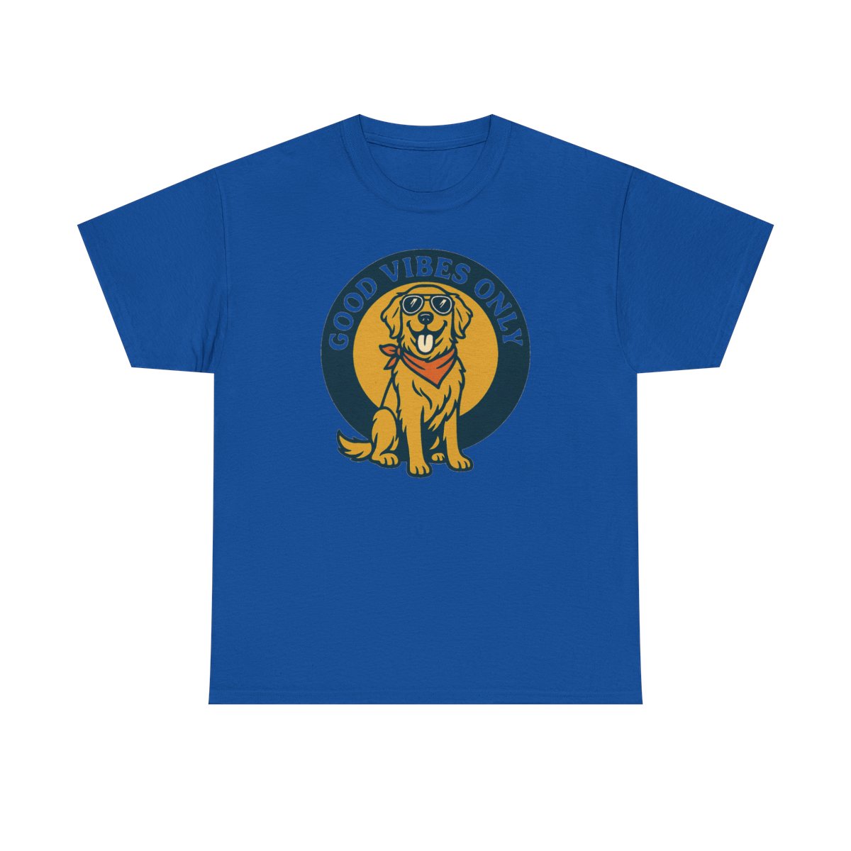 Good Vibes Only Golden Retriever With Glasses T-Shirt