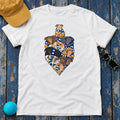 Greyhound Hanukkah Dreidel t-shirt in White, flat lay