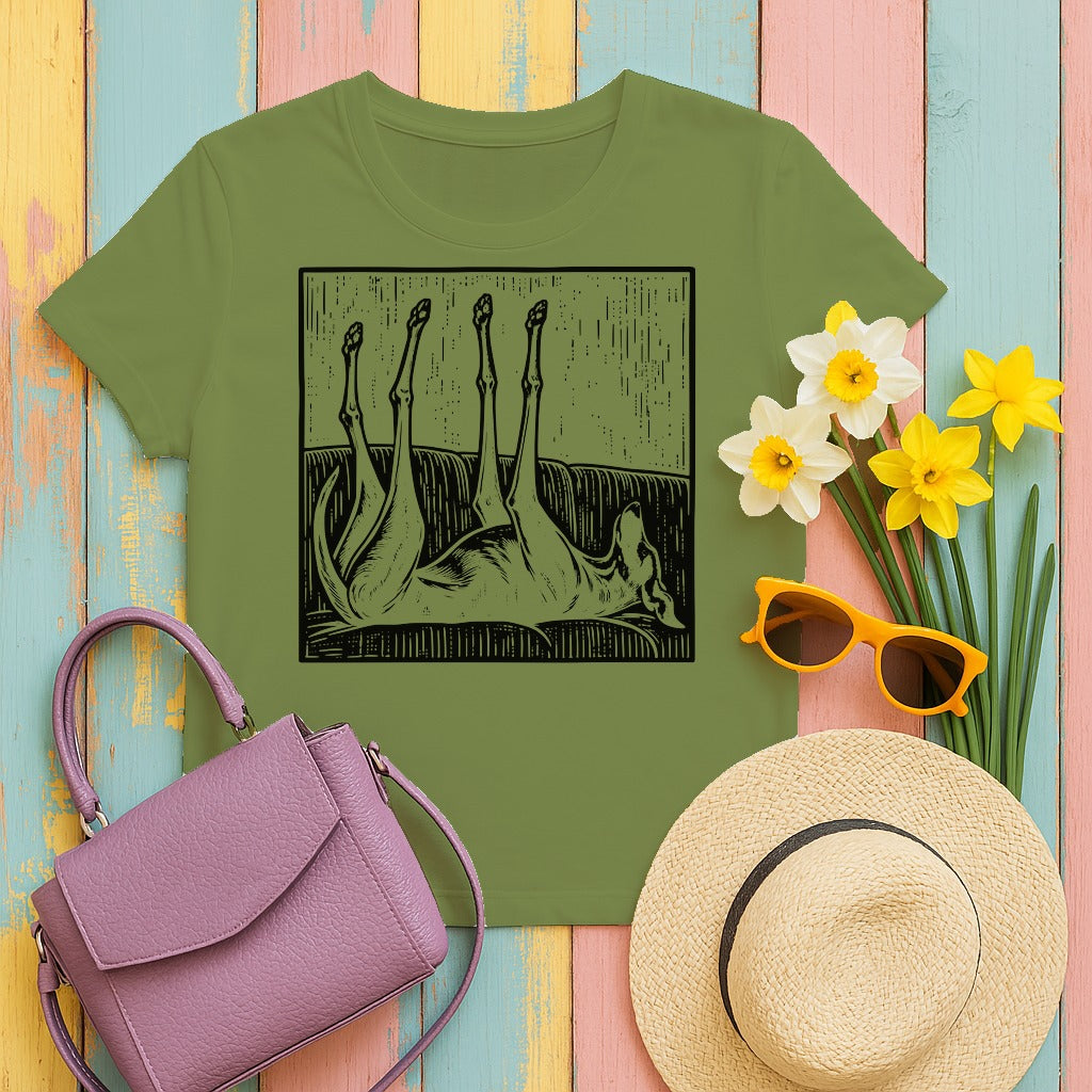 Greyhound Sofa Stretch t-shirt in Heather Green