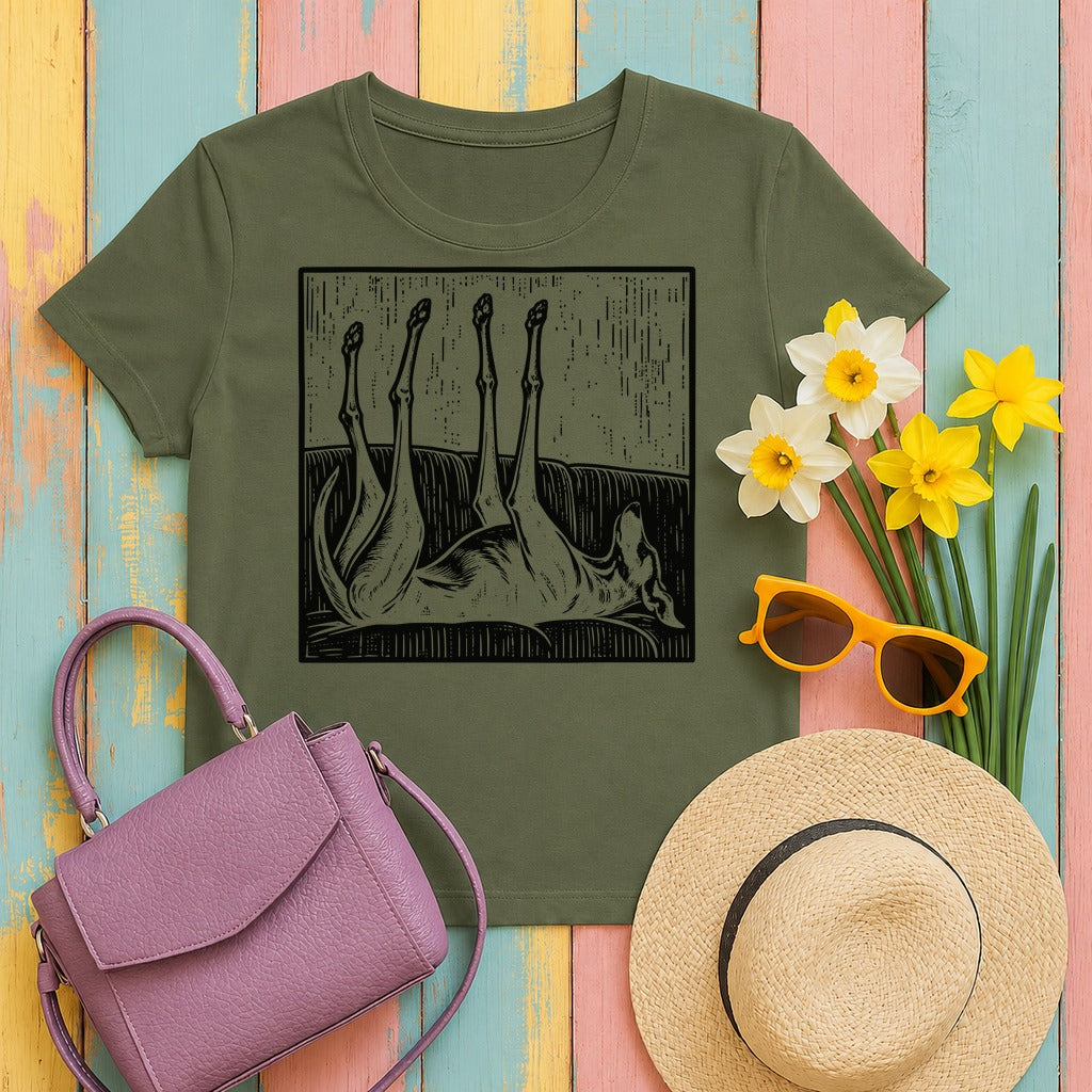 Greyhound Sofa Stretch t-shirt in Military Green