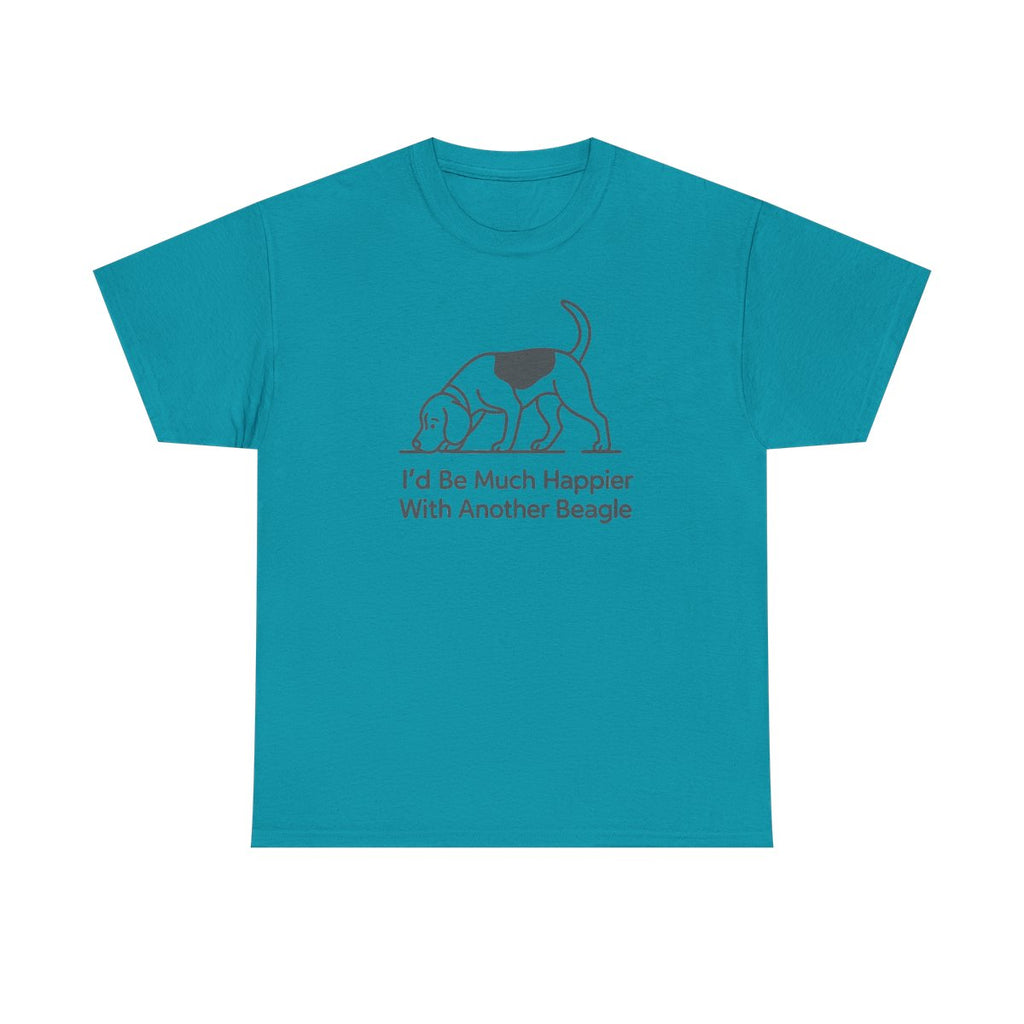 Happier With Another Beagle t-shirt, Tropical Blue