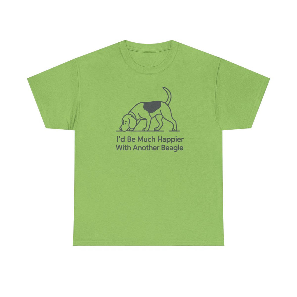 Happier With Another Beagle t-shirt, Lime