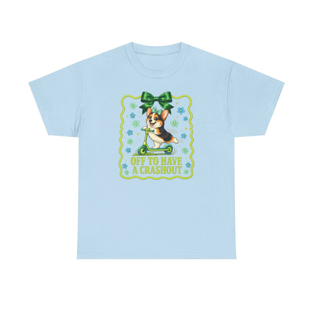 Happy Corgi Scooter "Crashout" T-Shirt