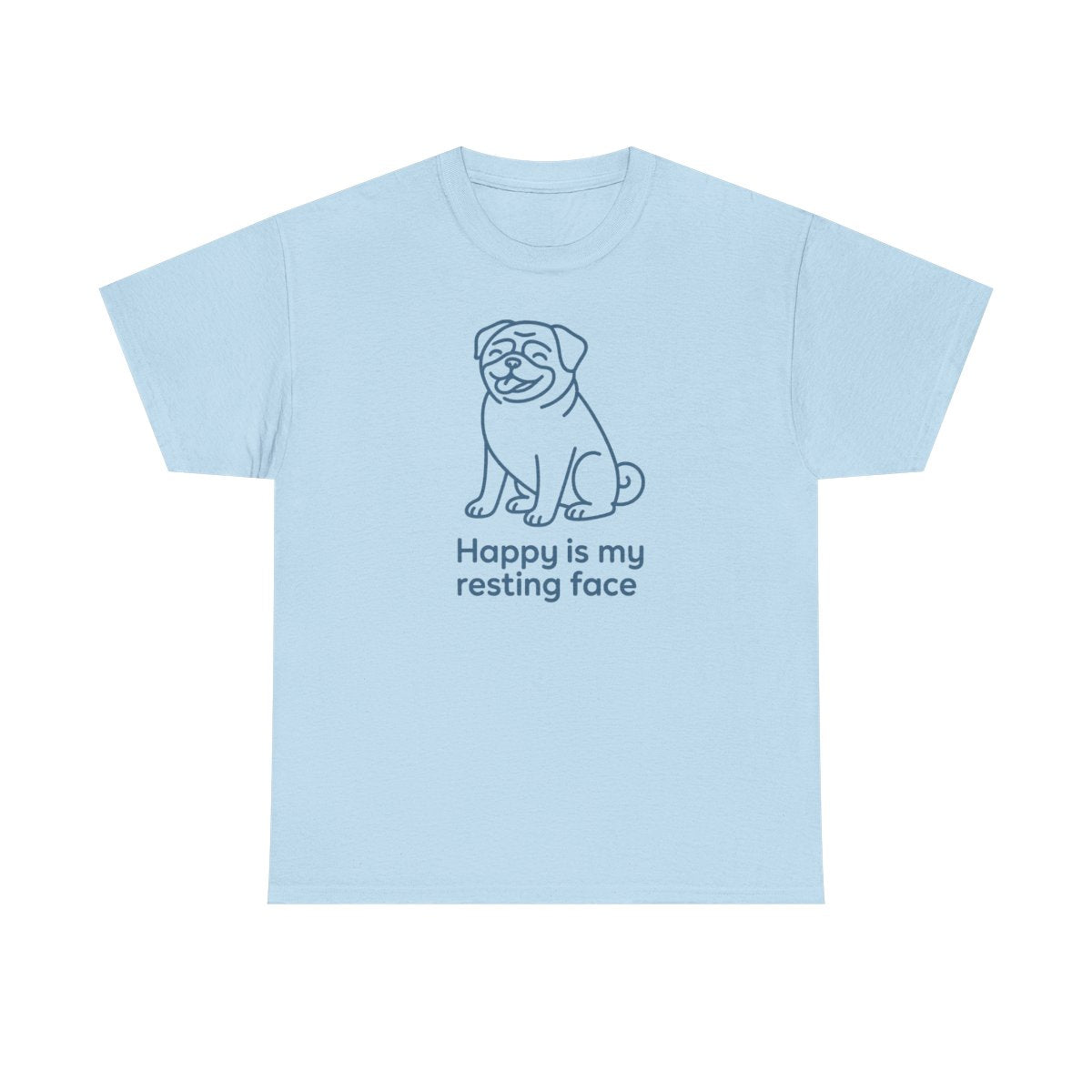 Happy Is My Resting Face - Funny Pug t-shirt, view 5