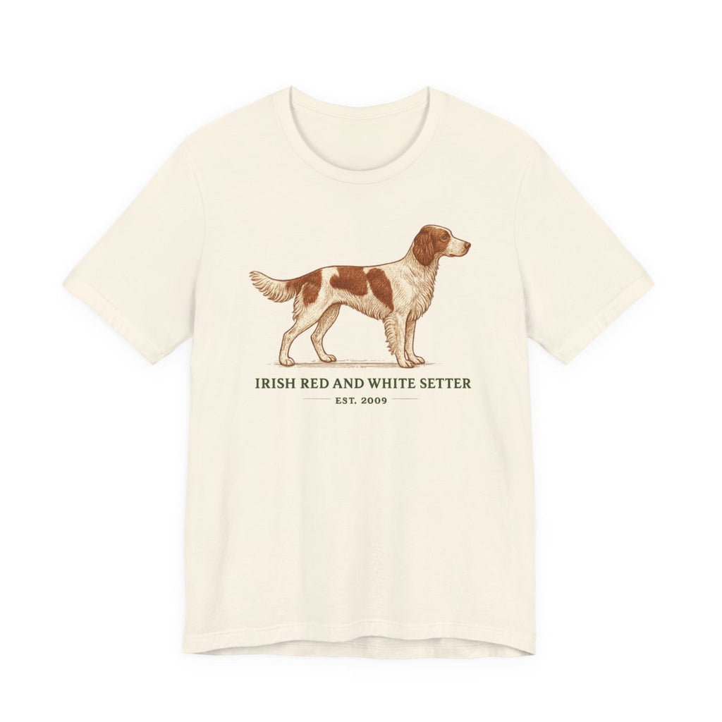 Irish Red and White Setter Engraved Plate Tee