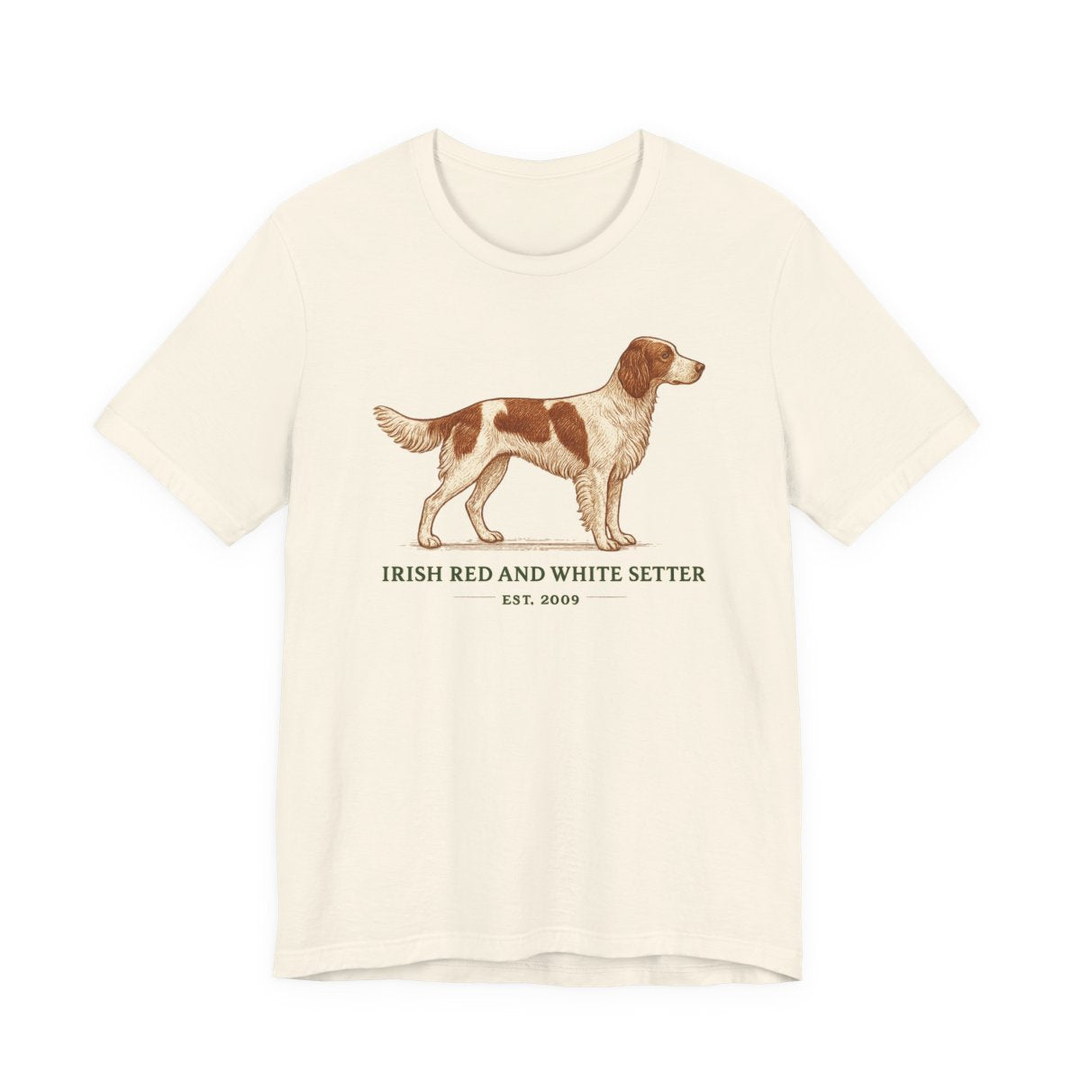 Irish Red and White Setter Engraved Plate Tee
