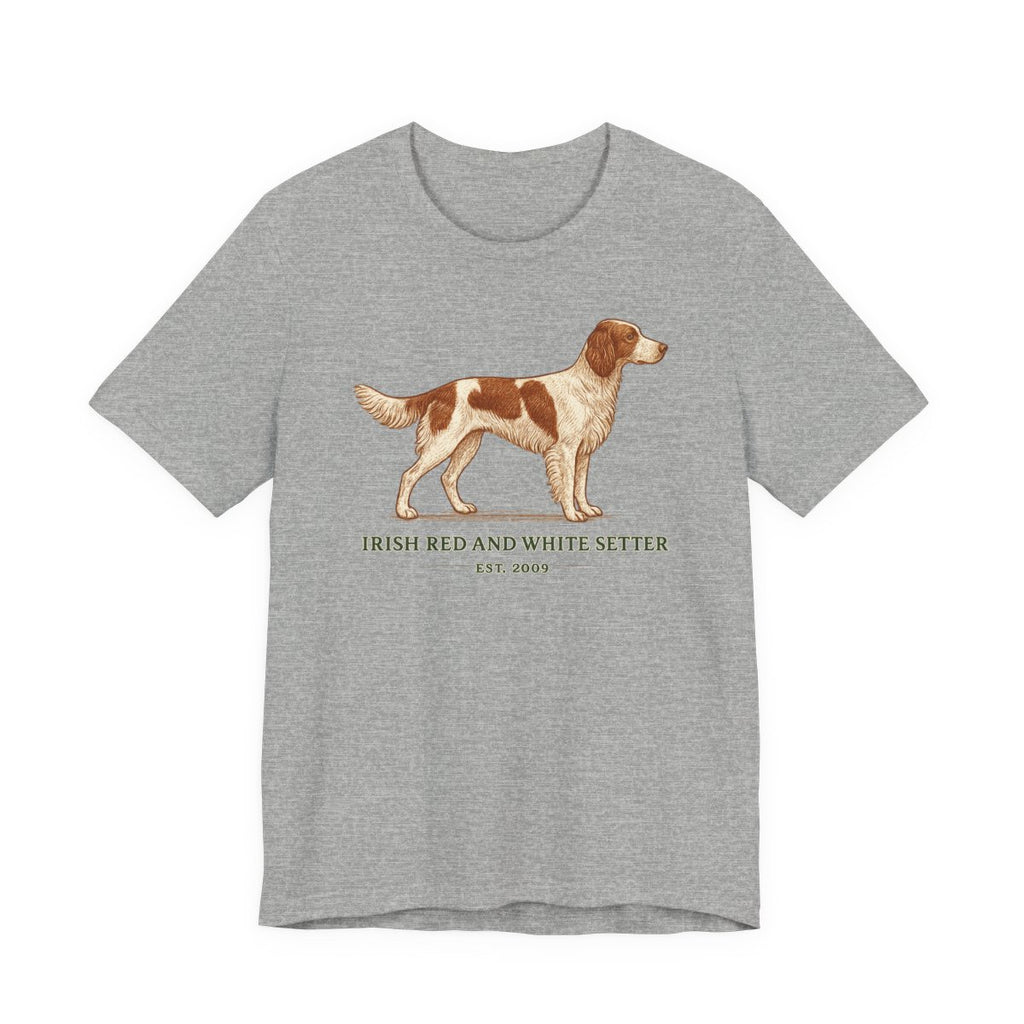 Irish Red and White Setter Engraved Plate Tee