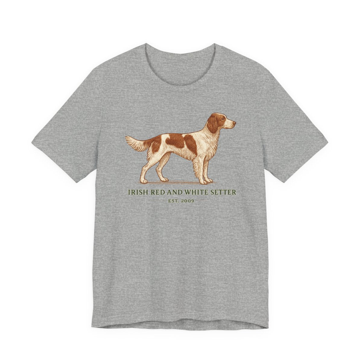 Irish Red and White Setter Engraved Plate Tee
