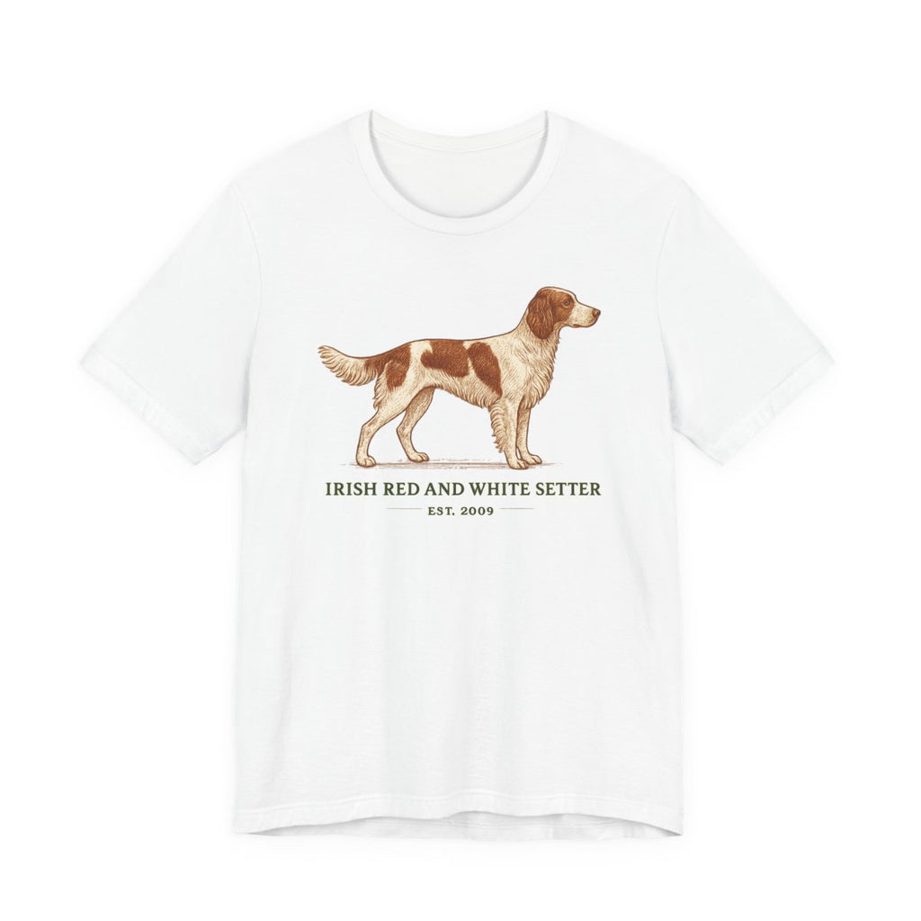 Irish Red and White Setter Engraved Plate Tee