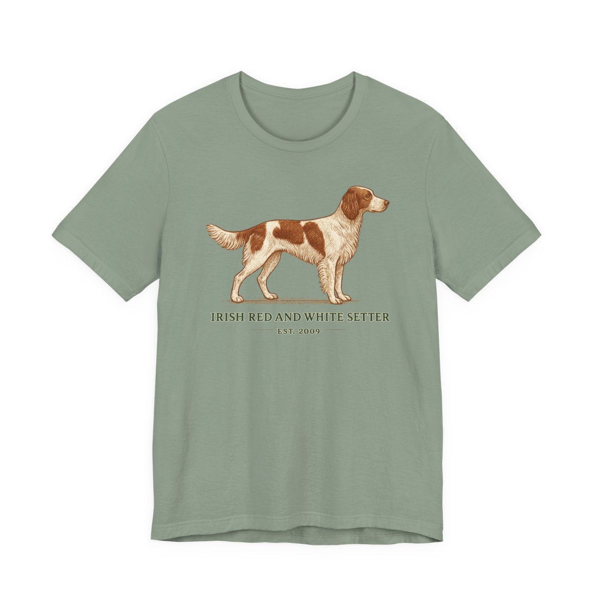 Irish Red and White Setter Engraved Plate Tee