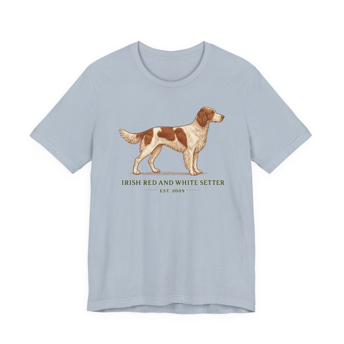 Irish Red and White Setter Engraved Plate Tee