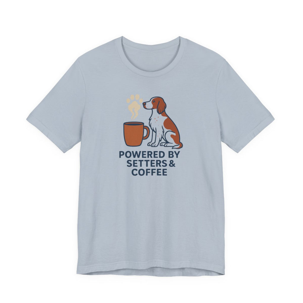 Irish Red and White Setter Powered by Setters and Coffee Tee
