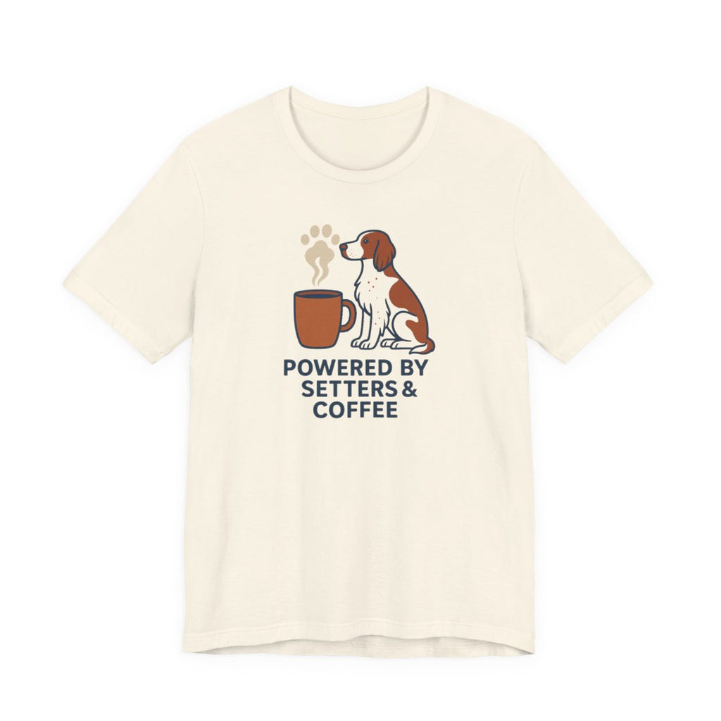 Irish Red and White Setter Powered by Setters and Coffee Tee