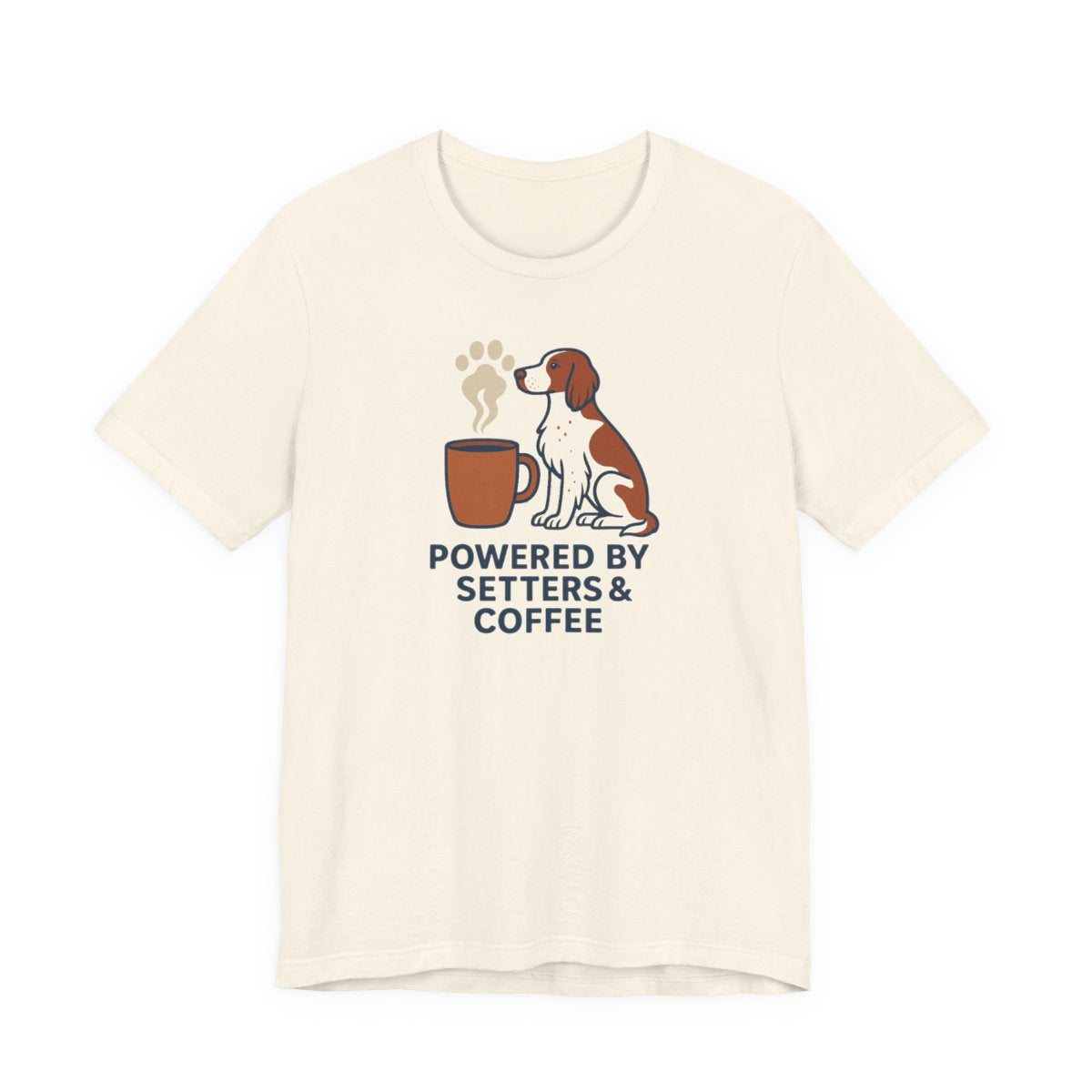 Irish Red and White Setter Powered by Setters and Coffee Tee