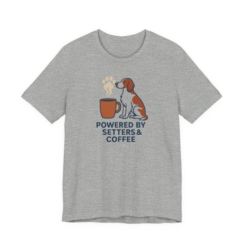 Irish Red and White Setter Powered by Setters and Coffee Tee