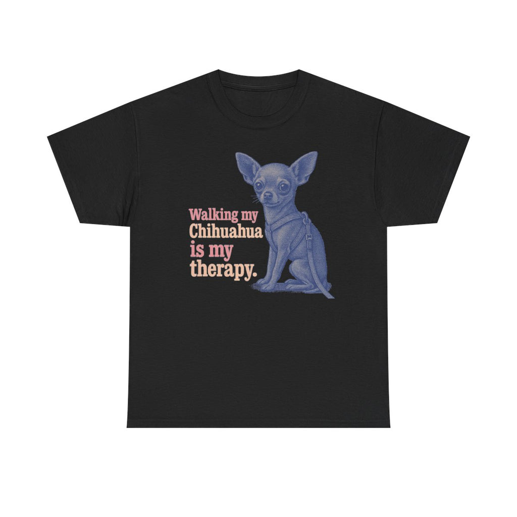 My Chihuahua Therapy Illustrated t-shirt, Black