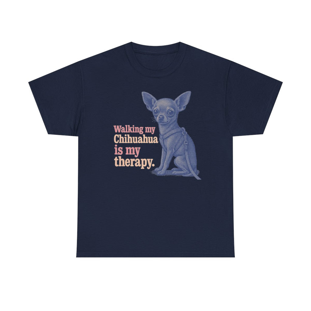 My Chihuahua Therapy Illustrated t-shirt, Navy