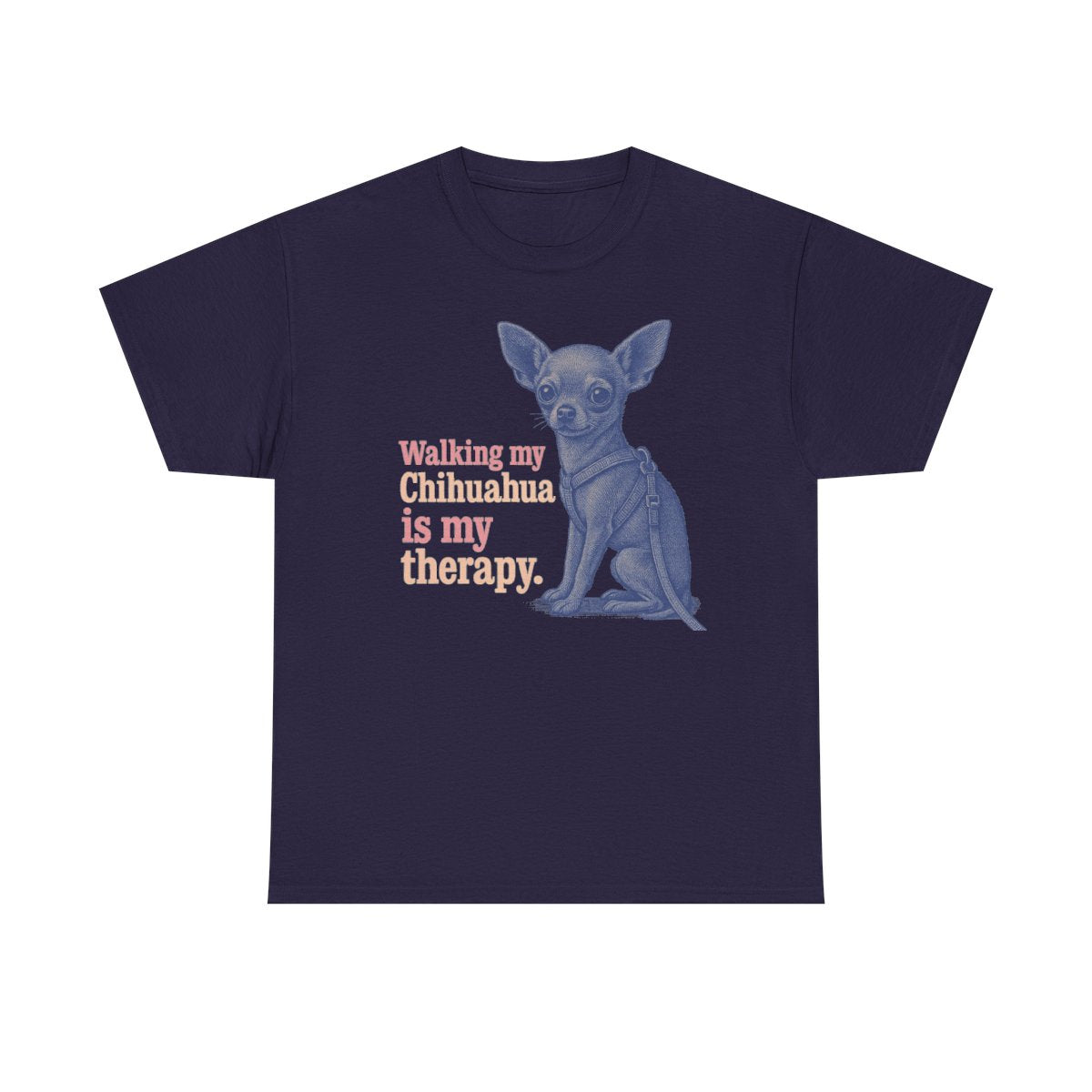 My Chihuahua Therapy Illustrated t-shirt, Blackberry