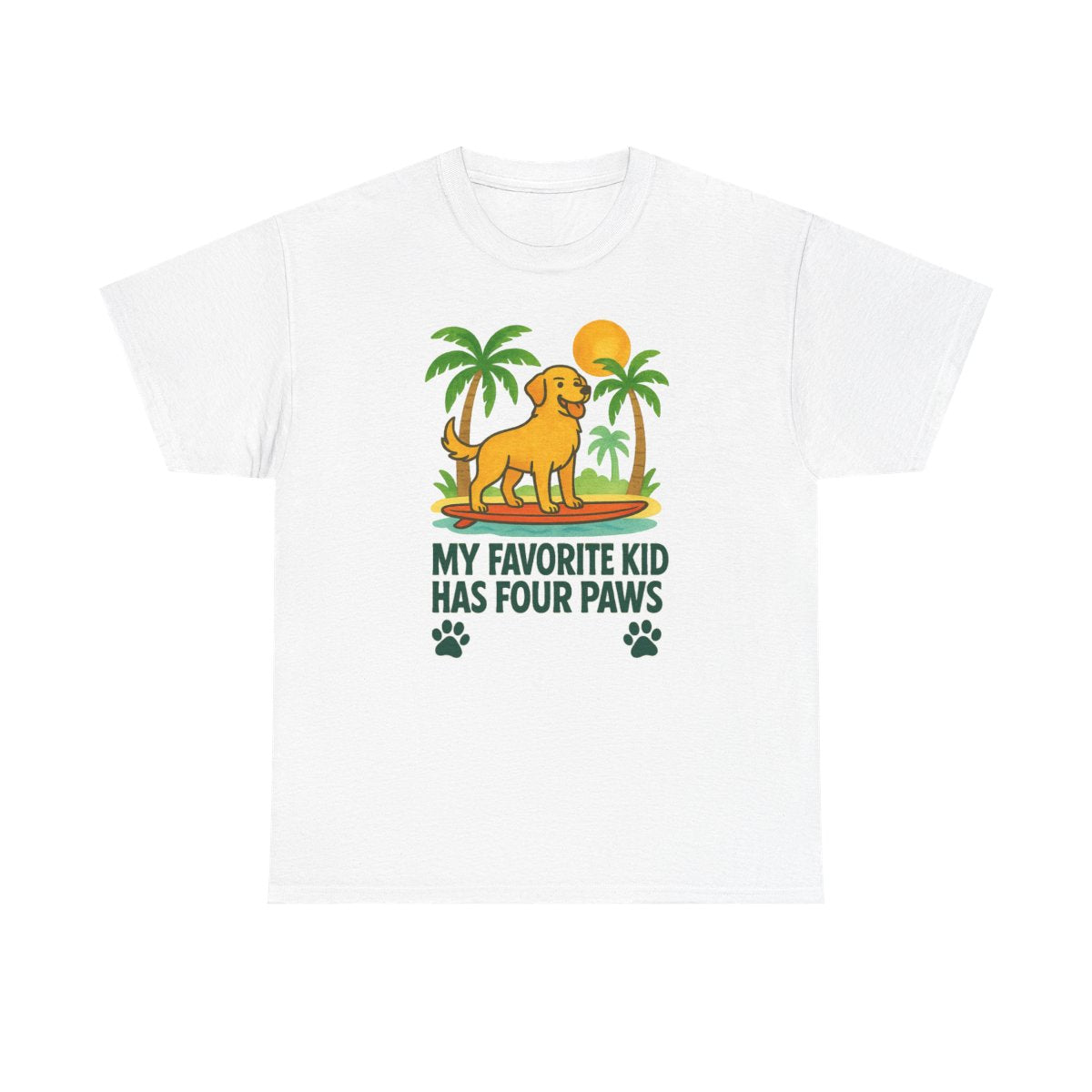 My Favorite Kid Has Four Paws Smiling Golden Retriever T-Shirt