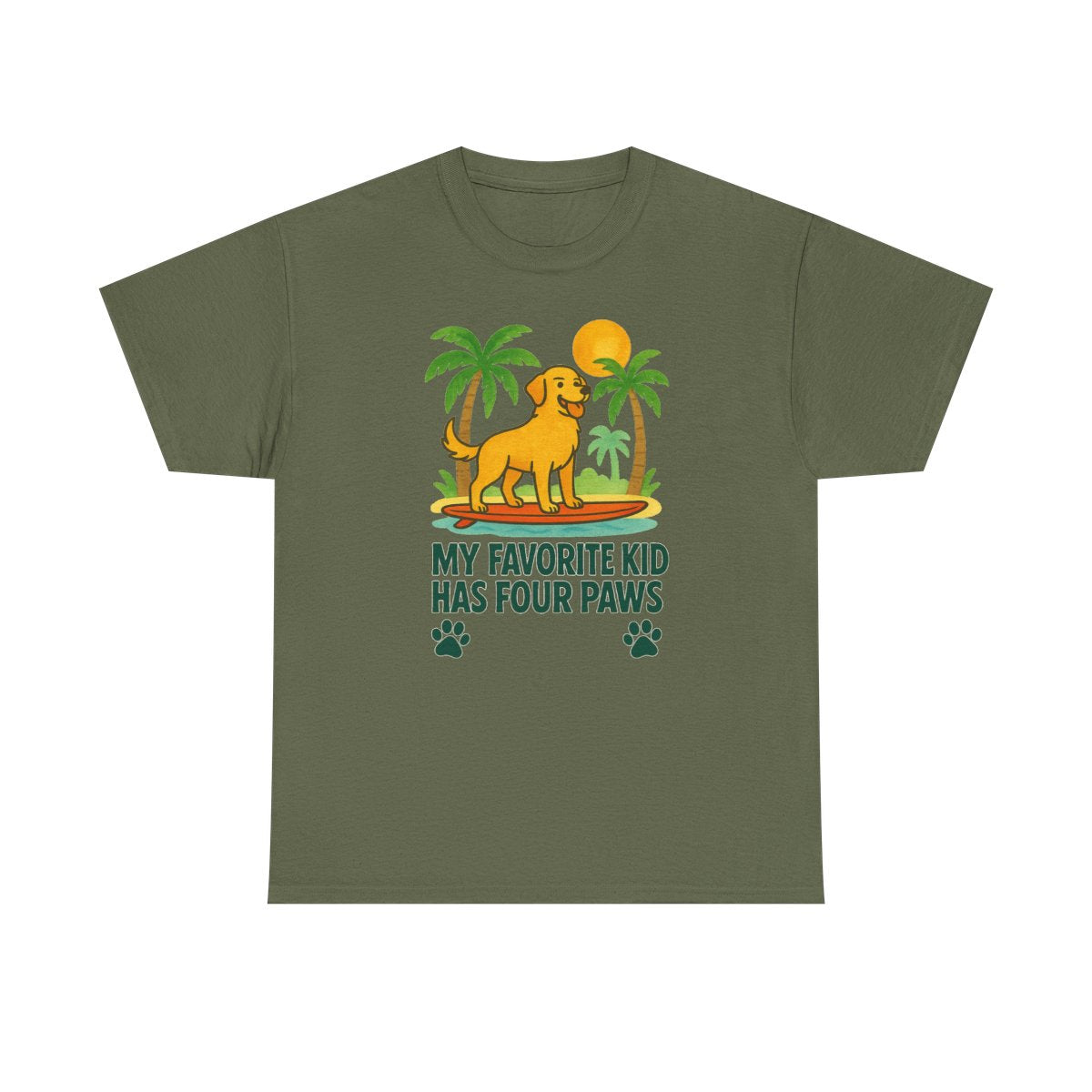 My Favorite Kid Has Four Paws Smiling Golden Retriever T-Shirt