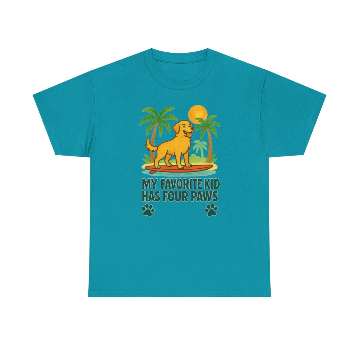My Favorite Kid Has Four Paws Smiling Golden Retriever T-Shirt