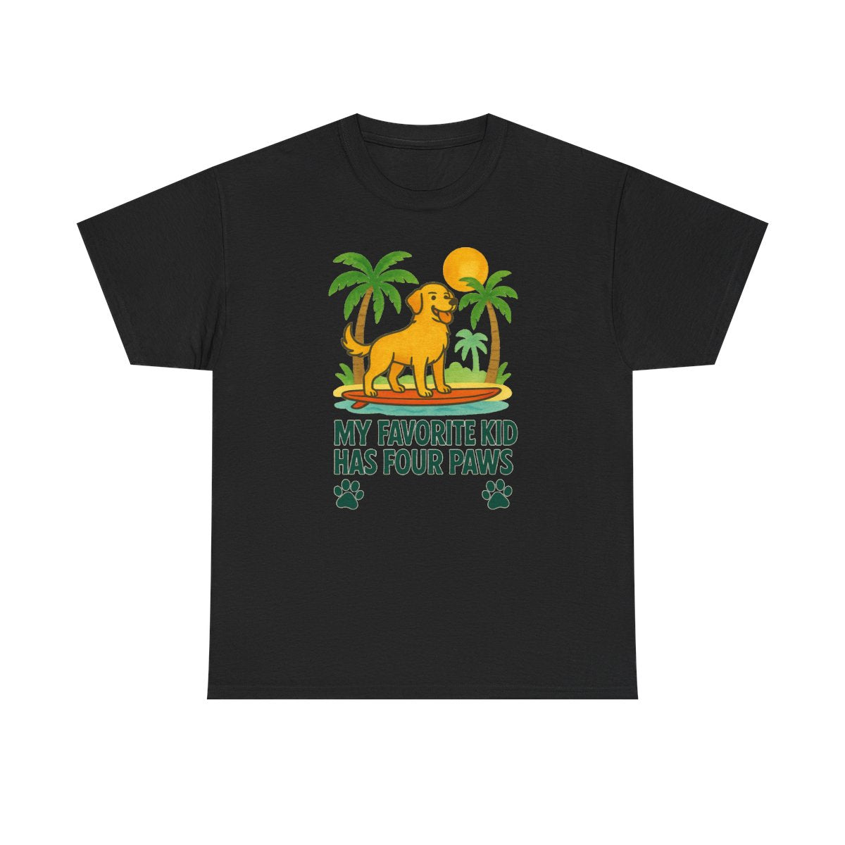 My Favorite Kid Has Four Paws Smiling Golden Retriever T-Shirt