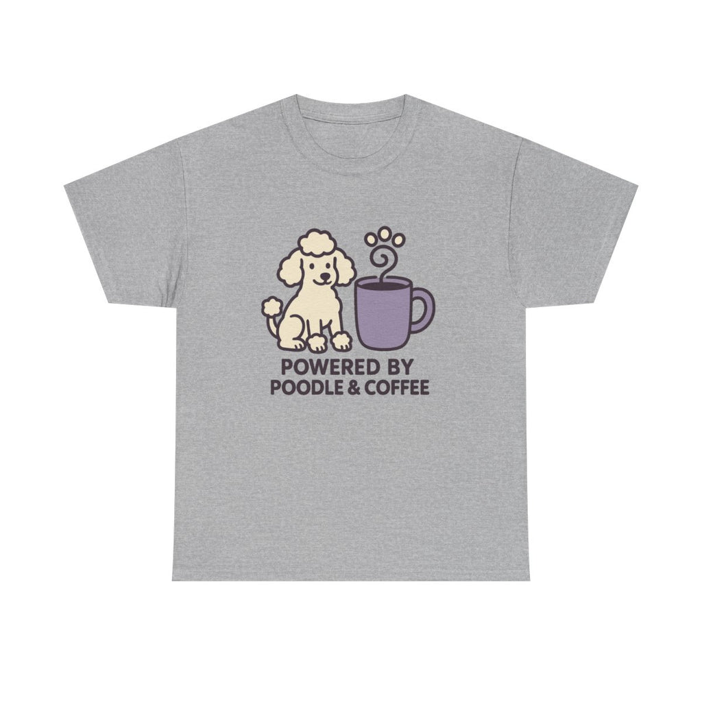 Poodle Power & Coffee Charm t-shirt, Sport Grey