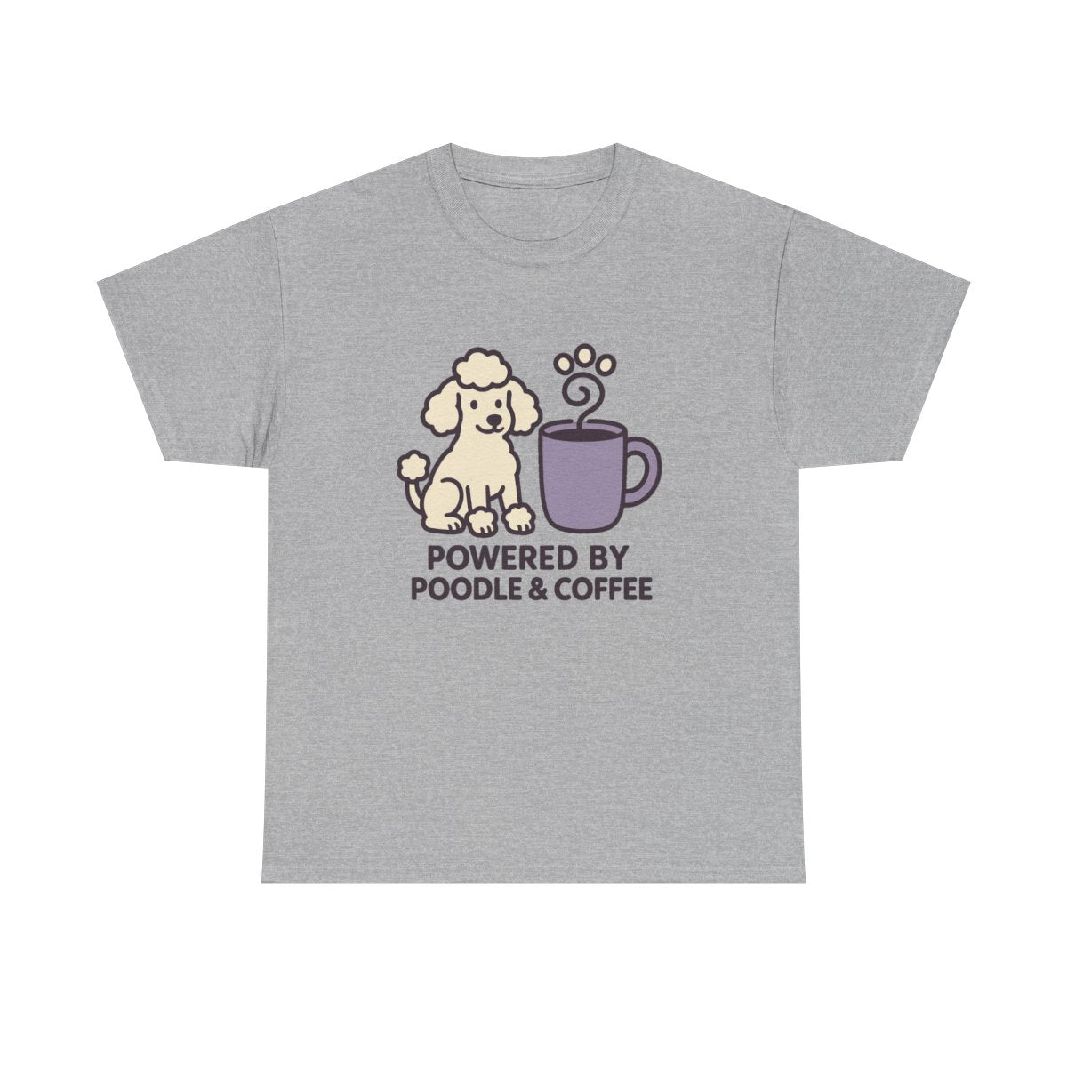Poodle Power & Coffee Charm t-shirt, Sport Grey