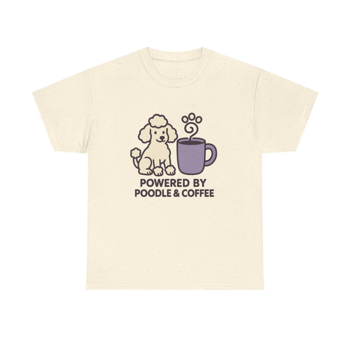 Poodle Power & Coffee Charm t-shirt, Natural