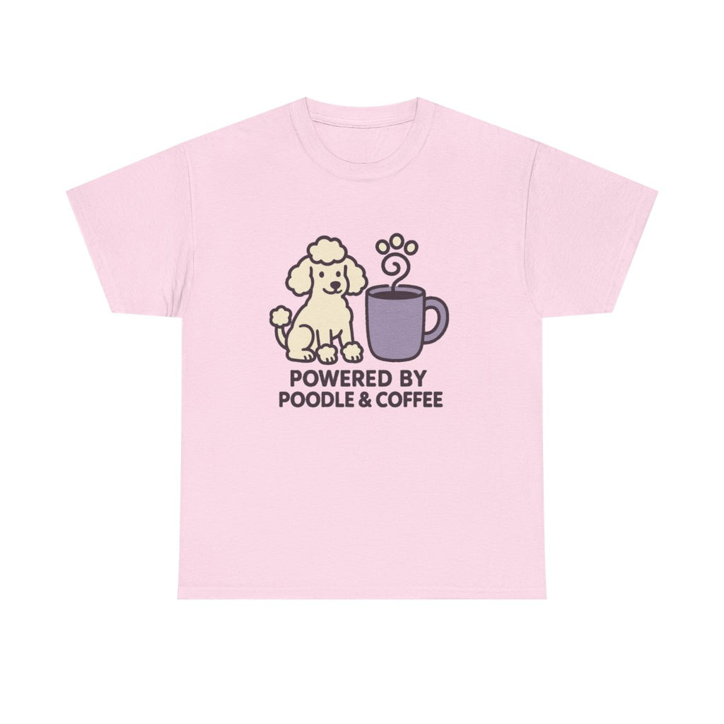 Poodle Power & Coffee Charm t-shirt, Light Pink