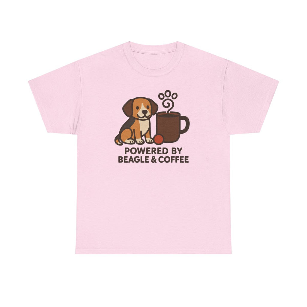Powered By Beagle & Coffee Premium t-shirt, Light Pink