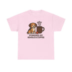 Powered By Beagle & Coffee Premium t-shirt, Light Pink