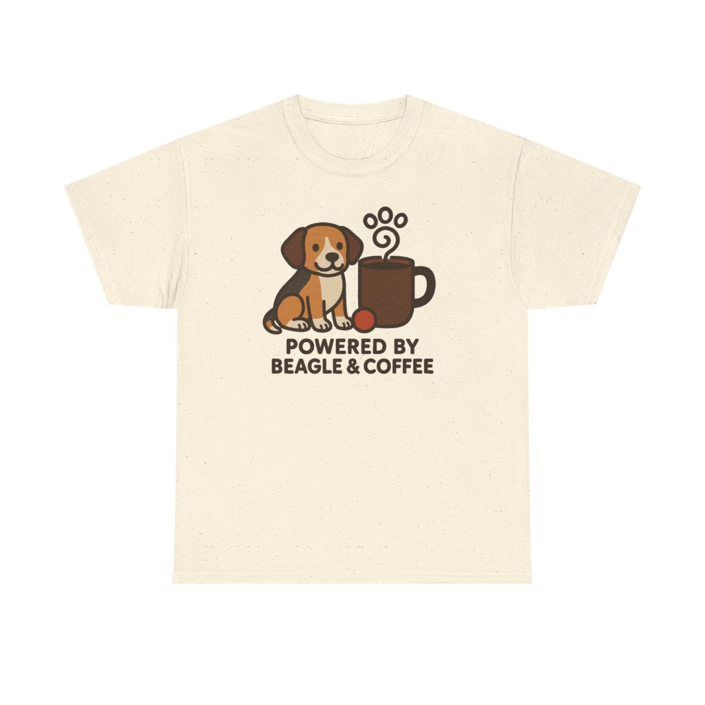 Powered By Beagle & Coffee Premium t-shirt, Natural
