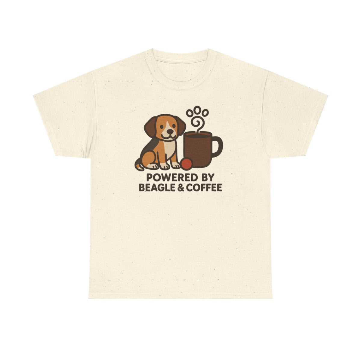 Powered By Beagle & Coffee Premium t-shirt, Natural