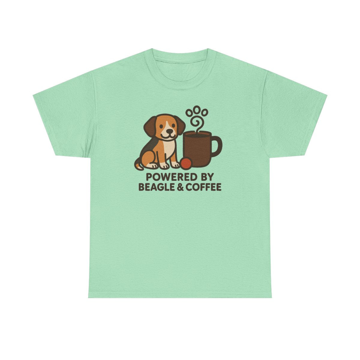 Powered By Beagle & Coffee Premium t-shirt, Mint Green