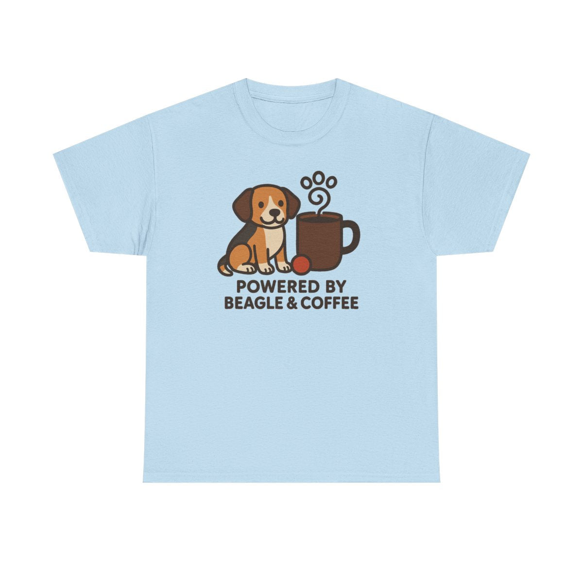 Powered By Beagle & Coffee Premium t-shirt, Light Blue