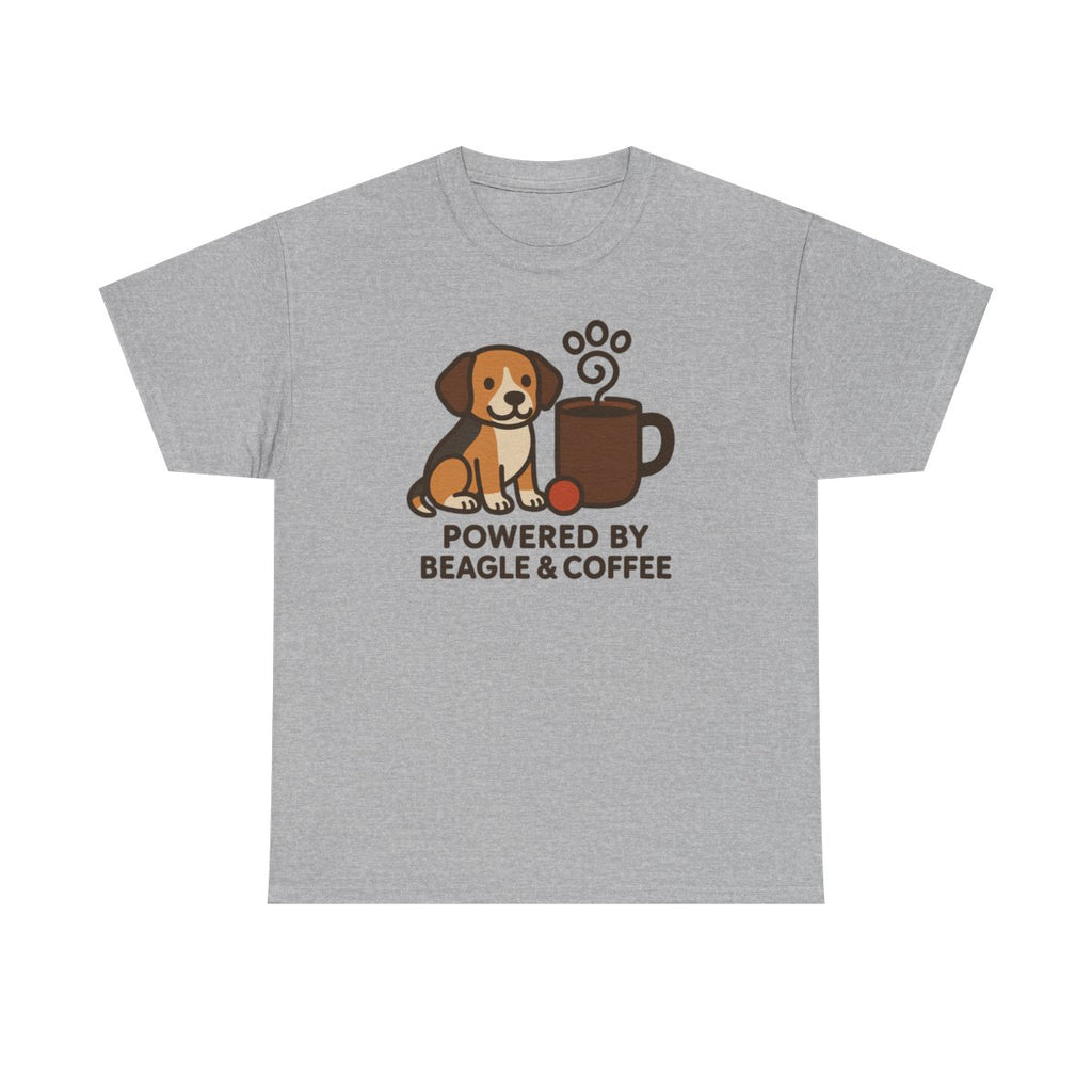Powered By Beagle & Coffee Premium t-shirt, Sport Grey