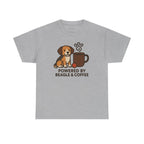 Powered By Beagle & Coffee Premium t-shirt, Sport Grey