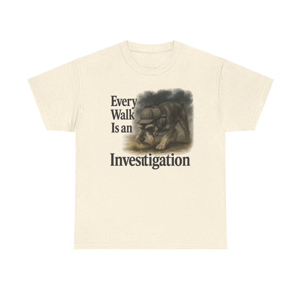 Schnauzer Detective Walk t-shirt, Natural