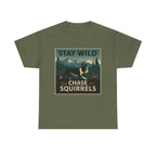 Stay Wild Boston Terrier t-shirt, Military Green