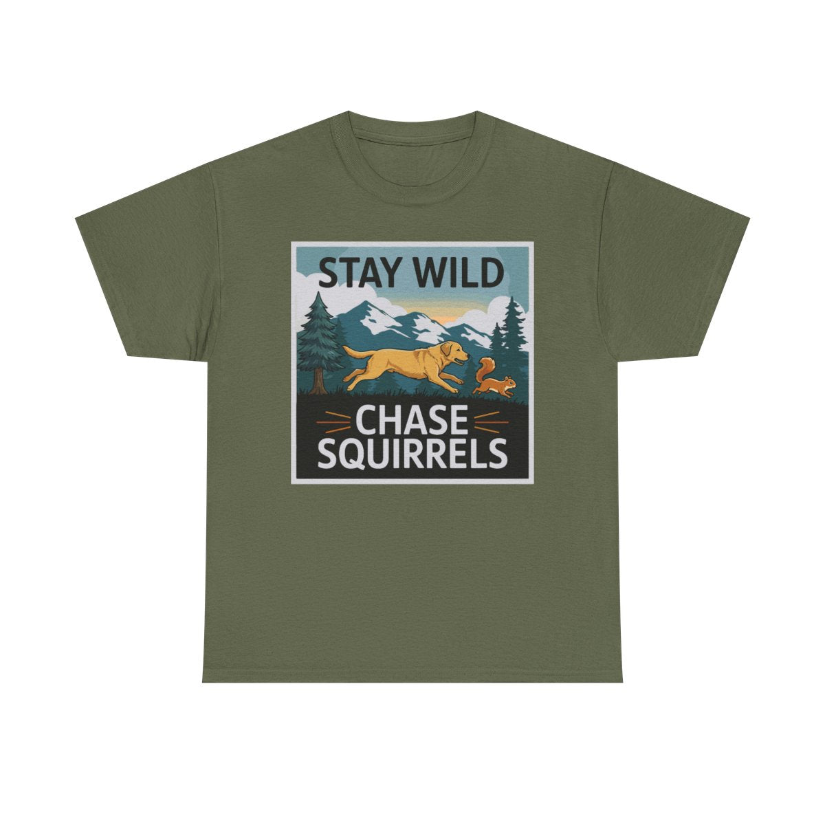 Stay Wild Chase Squirrels Yellow Lab T-Shirts