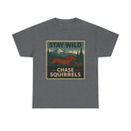 Stay Wild Dachshund Chase t-shirt, Graphite Heather