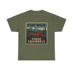 Stay Wild Dachshund Chase t-shirt, Military Green